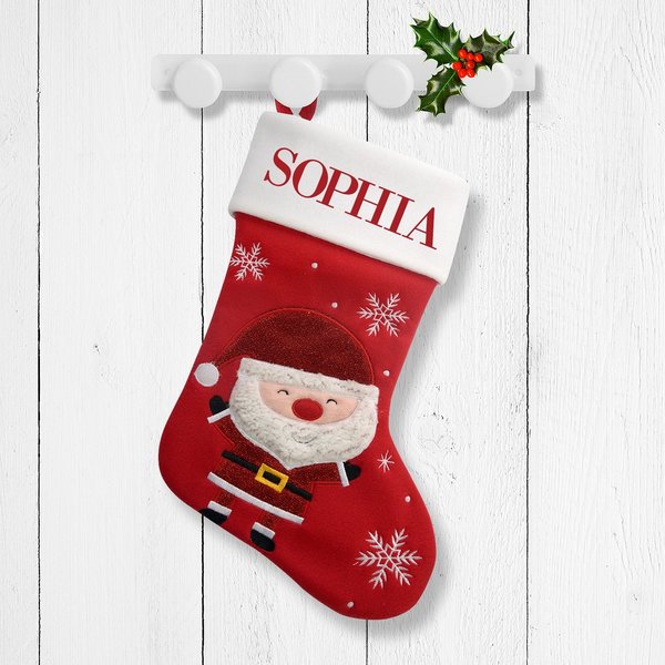 Smiley Santa - Red Santa Stocking