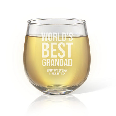 Best Grandad Stemless Wine Glass