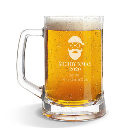 Santa Glass Beer Mug