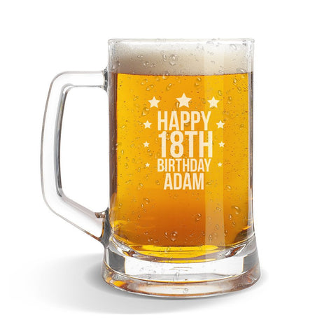 Star Birthday Glass Beer Mug