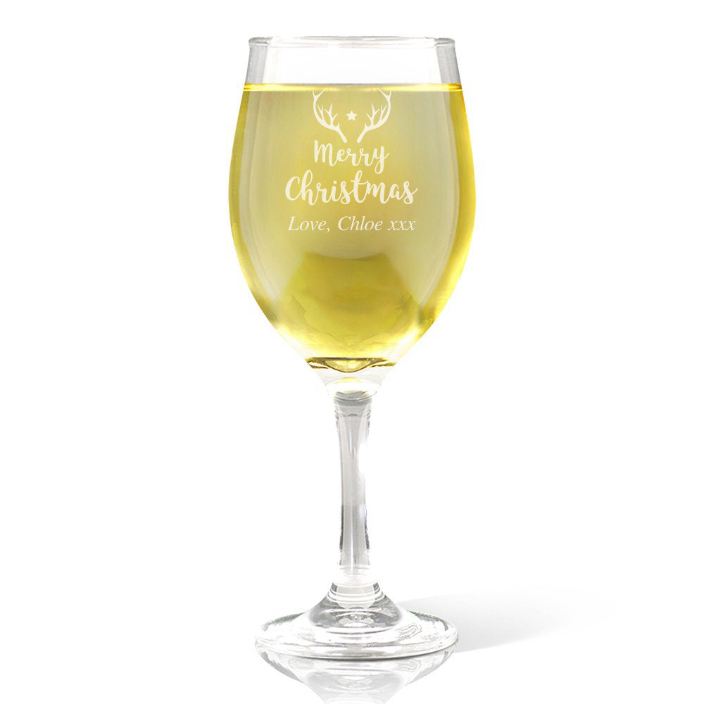 Merry Christmas Star Wine 410ml Glass