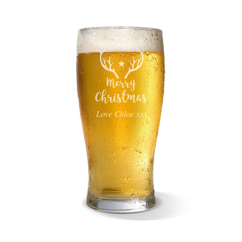 Christmas Start Standard 425ml Beer Glass