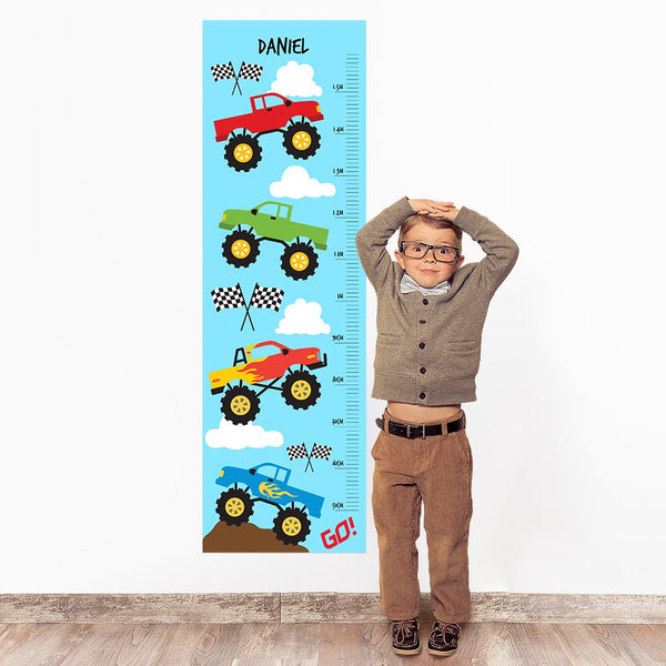 Monster Truck Wall Decal Height Chart