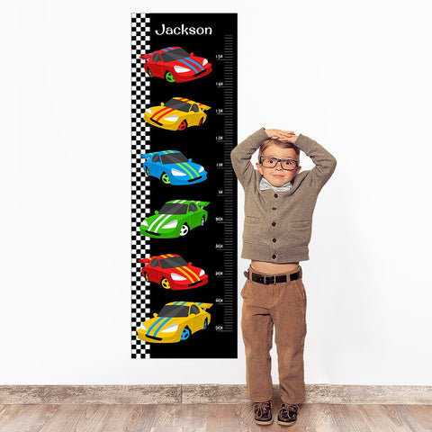 Racing Cars Wall Decal Height Chart