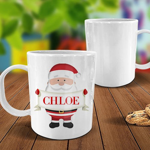 Santa Sign White Plastic Mug