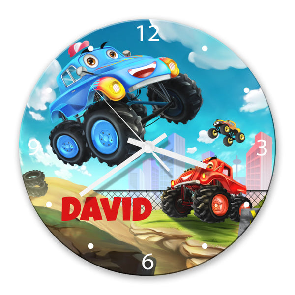 Monster Truck Glass Clock