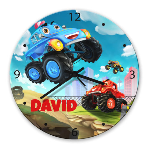 Monster Truck Glass Clock