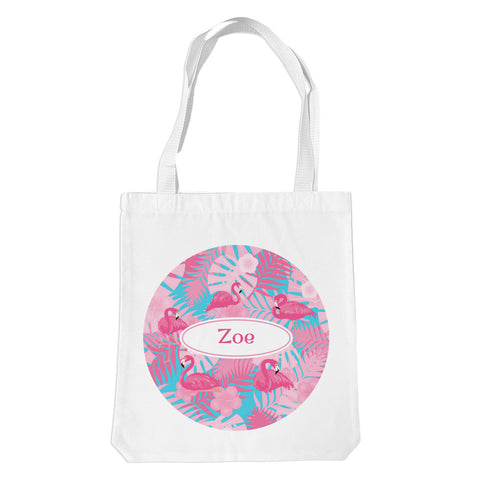 Flamingos White Premium Tote Bag