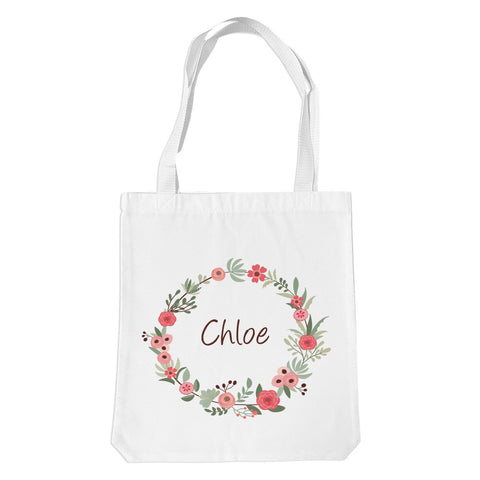 Flower Wreath White Premium Tote Bag