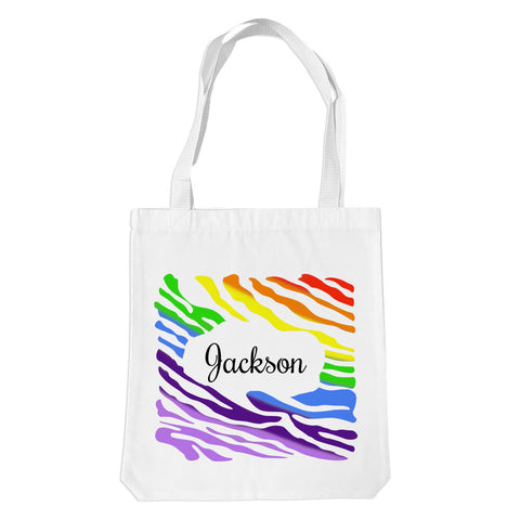 Rainbow Design White Premium Tote Bag