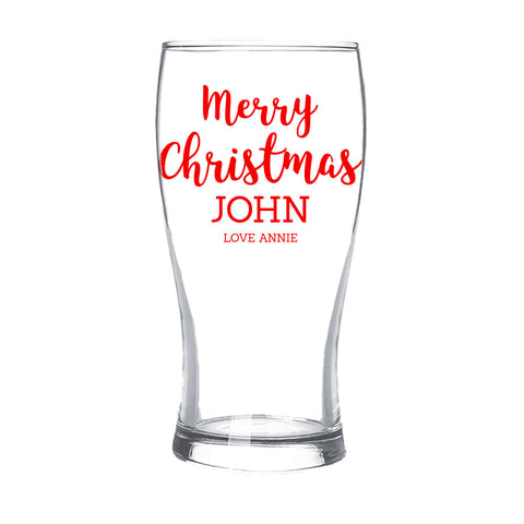 Merry Christmas Standard Beer Glass