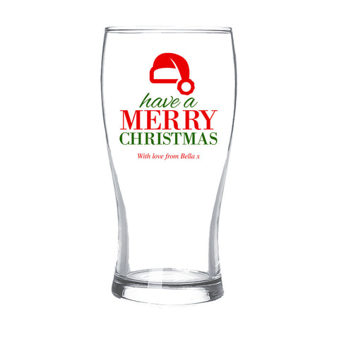 Santa Hat Standard Beer Glass