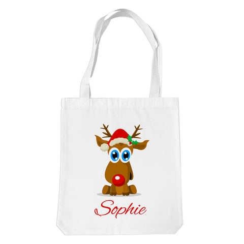 Cute Reindeer White Premium Tote Bag