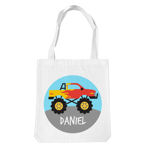 Flaming Truck White Premium Tote Bag