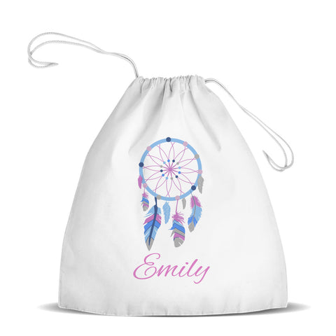 Dream Catcher White Drawstring Bag