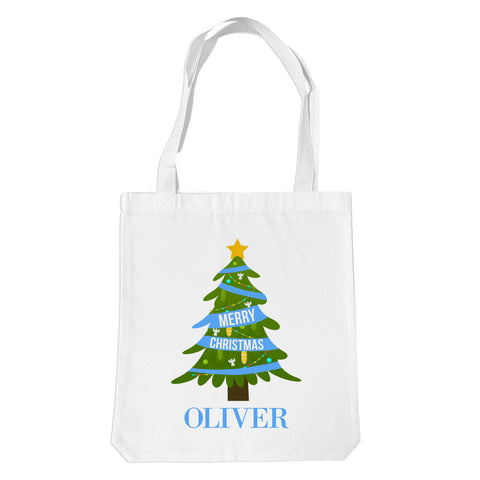 Blue Christmas White Premium Tote Bag