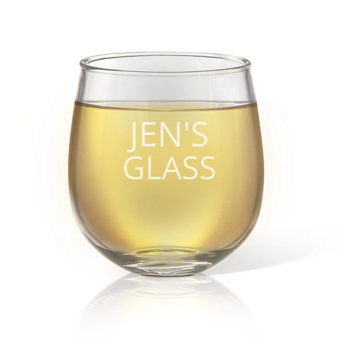 Person's Stemless Wine Glass