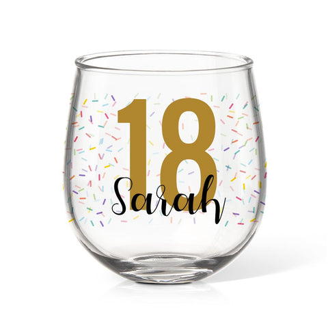 Sprinkles Stemless Wine Glass