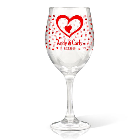Hearts Wine Glass