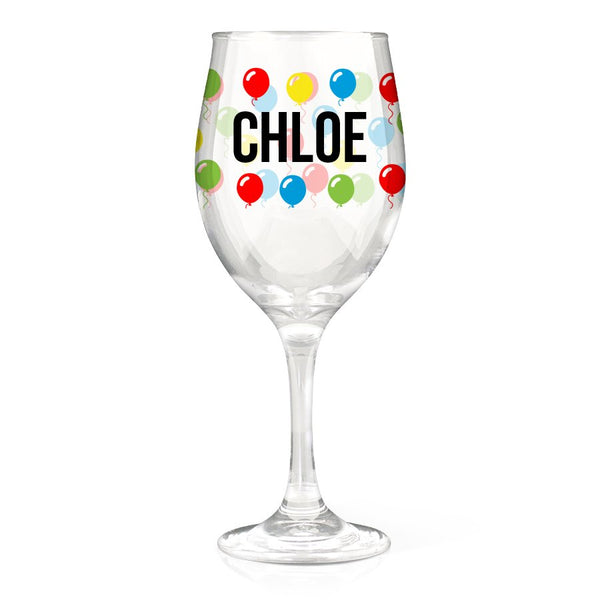 Colour Printed Wine Glasses