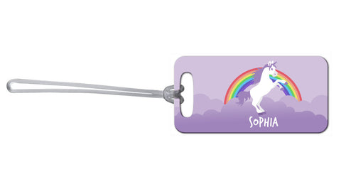 Purple Unicorn Bag Tag