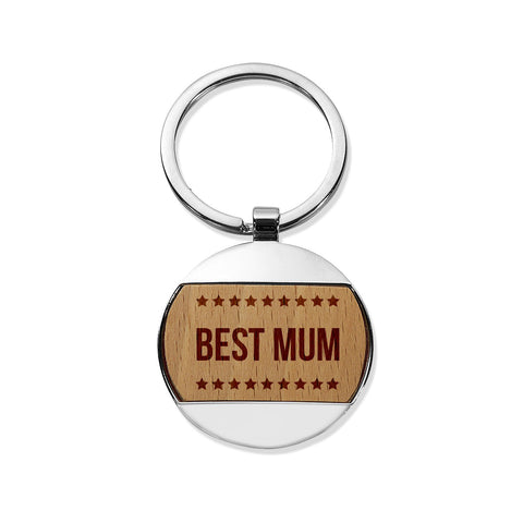 Best Mum Round Metal Keyring