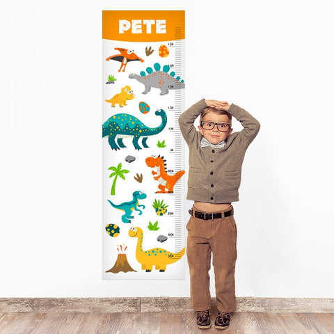 Cute Dinosaur Wall Decal Height Chart