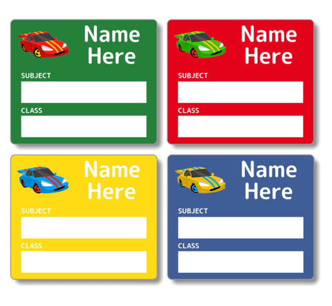 Race Car - School Book Label (Pack of 16)