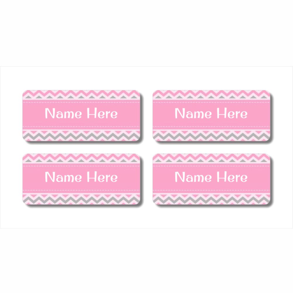 Chevron Rectangle Name Labels (Pack of 32)