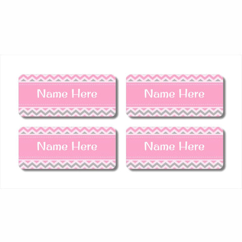 Chevron Rectangle Name Labels (Pack of 32)