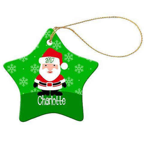 Green Santa Star Decoration