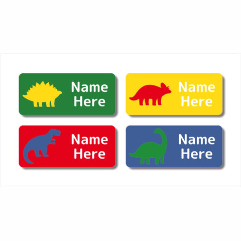 Dino Silhouette Rectangle Name Labels (Pack of 32)