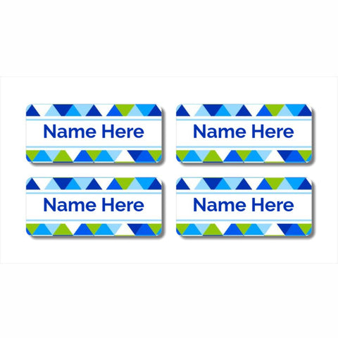 Geometric Rectangle Name Labels (Pack of 32)
