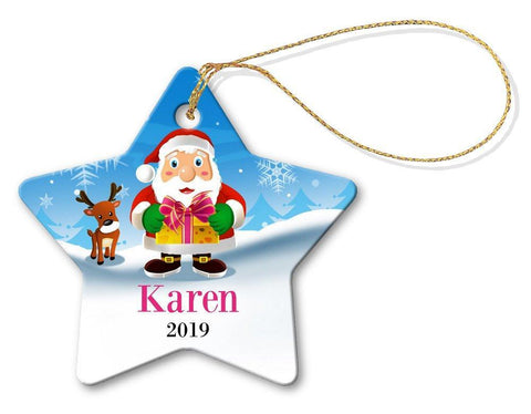 Santa Gift Star Decoration