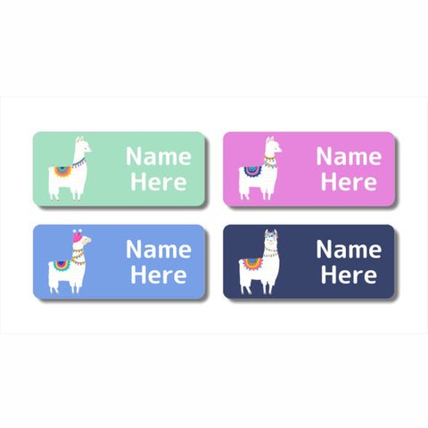 Llama Rectangle Name Labels (Pack of 32)