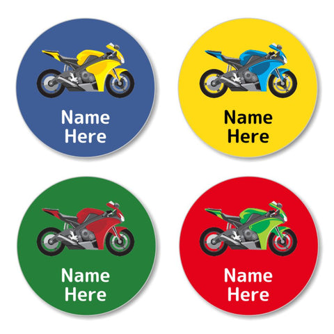 Motorbike Round Label (Pack of 30)