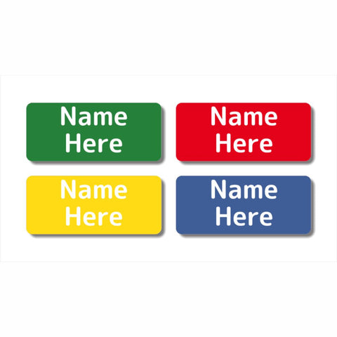 Multi Colour - Classic Rectangle Name Labels (Pack of 32)