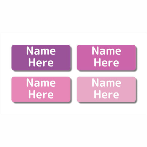 Multi Colour - Magenta Rectangle Name Labels (Pack of 32)