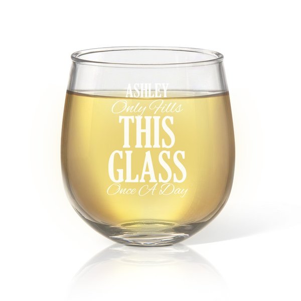 Once A Day Stemless Wine Glass
