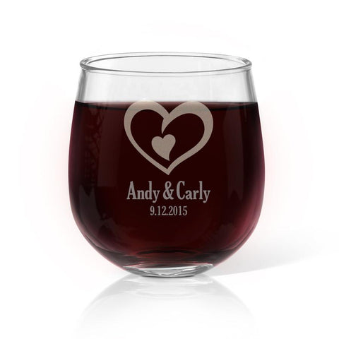 Heart Stemless Wine Glass