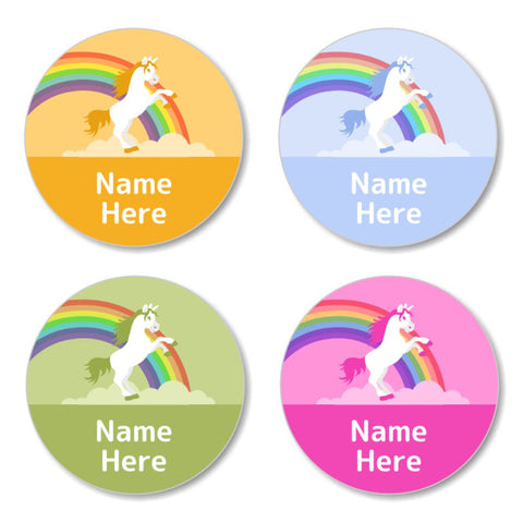 Rainbow Unicorn Round Label (Pack of 30)