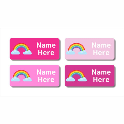 Rainbow Rectangle Name Labels (Pack of 32)