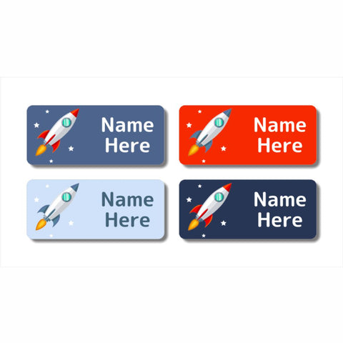 Rocket Rectangle Name Labels (Pack of 32)