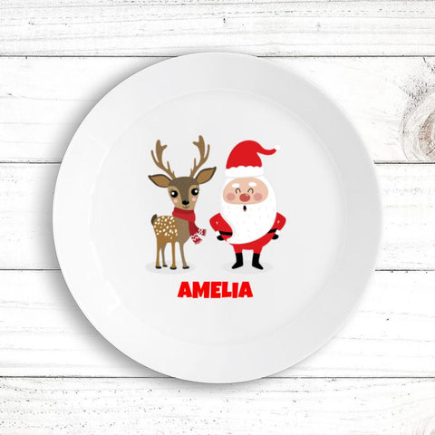 Santa & Reindeer Plate