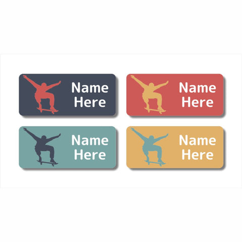 Skater Rectangle Name Labels (Pack of 32)