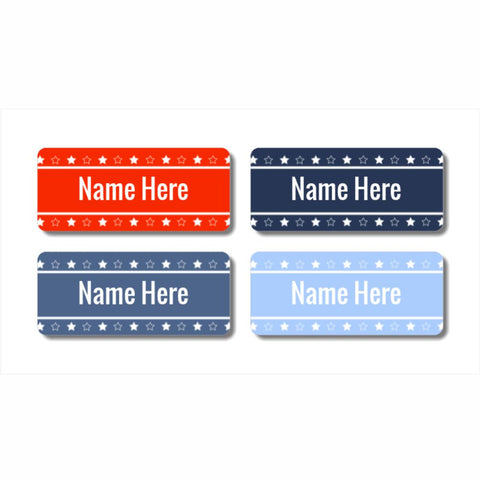 Star Rectangle Name Labels (Pack of 32)
