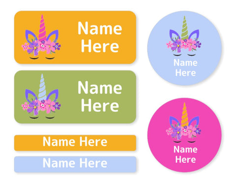 Unicorn Horn -  Mixed Name Label Pack