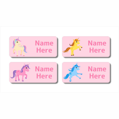 Unicorn Rectangle Name Labels (Pack of 32)
