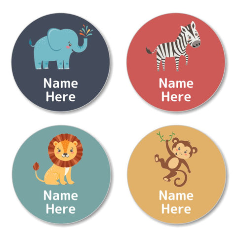 Zoo Animals Round Label (Pack of 30)