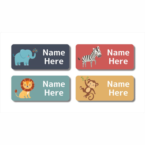 Zoo Animals Rectangle Name Labels (Pack of 32)